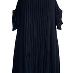 Torrid Women Mini Shift Dress L Black Cold Shoulder Sequin Gauzy Fairygoth Boho Photo 0