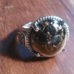 Matrix Silver Shungite and White Zircon Stainless Steel Ring (Size 5) Photo 2