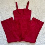 STAUD Jumpsuit Sleeveless Cropped 100% Ramie Red 0 Photo 2