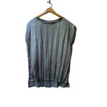 Uma Raquel Davidowicz satin silver pleated pullover crewneck tunic dress L Gray Size L Photo 3