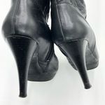 Nine West Black Leather Heeled Boots with Gold Hardware Size 10 Photo 8