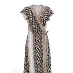 Joie EUC  V-neck Bethwyn C Python Snake Print Wrap Dress Sz XXS $348 in Porcelain Photo 2