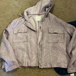 Anthropologie  Aves Les Filles Lavender Long sleeve Full Zip Hooded Jacket L Photo 0