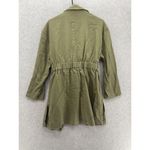 Carly Jean Women's Jacket Trench Belted Olive Green Size Medium Linen Photo 1