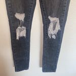 Levi's 721 High Rise Black Gray Majorly Distressed Skinny Jeans Photo 5