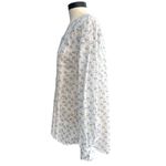 Kori America Peasant Popover V Neck Long Sleeve Shirt Small Cottagecore Coquette White Photo 3