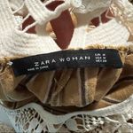 ZARA  Woman Woven Crochet Long Sleeve Striped Top Medium Photo 6