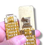 Vintage 50s 60s Womens Scales Stretch Belt Flower Buckle Accent Gold Tone Photo 5