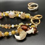 Handmade 🦊 Brown Fox Bag Charm Chain, Phone Chain, Keychain Bling Crystal Beads, Gold Photo 13