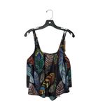 New Duostick XXL Swim Multicolor Tankini Tropical Feather Print Top Vacation Photo 3
