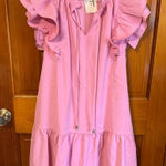 Entro  Pink Ruffle Sleeve Dress Photo 0