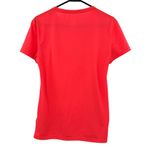 Adidas size medium v neck climalite short sleeve t-shirt bright pink coral color Photo 1