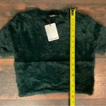 Olivaceous  Teal Fuzzy Crop Top Photo 4