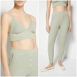 Jonathan Simkhai Matching Set Waffle Knit Loungewear Athleisure Green XS NWT Photo 1