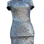 Torn By Ronny Kobo Kaitlyn Gold Metallic Textured Bodycon Mini Dress Small Photo 0