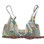 VDM Revolve Isla White Pastel Plaid Print Underwire Swimwear Bikini Top Sm Photo 1