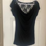 Marshalls Black short sleeve top with Lace Size: Large. NWT Photo 2