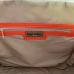 Italian White Tote with Orange Trim Faux Leather Photo 5
