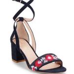 Kate Spade  Watson Floral Embroidered Block Heel Suede Sandals Photo 0