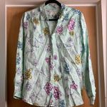 Charter Club Linen Floral Button-Up Shirt. Size-Large Photo 0