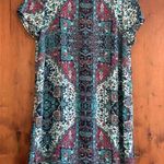 Olivaceous Turquoise Tribal Print Dress Photo 0