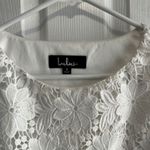 Lulus  White Lace Floral Crop Top Tank S Sleeveless Cropped Boho Chic Romantic Photo 2