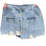 Raga  x MIXOLOGY Asymmetrical Denim Jean Skort Size Large New with Tag Photo 5