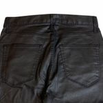 3x1 new NYC ☏ Retro Track Pant Cropped Jeans ☏ Shiny Black Coated ☏ Elastic Hems Photo 6