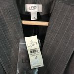 Loft New Ann Taylor Striped One Button Blazer Jacket Womens Size 4 Gray Photo 1