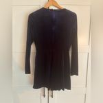 Lulus Lulu’s Romantic Moves Navy Blue Velvet Long Sleeve Romper Size Large Photo 4