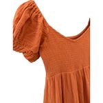 O.P.T. Gauzy Cotton Lanna Puff Sleeve Smocked Midi Dress Orange Size Small Photo 5