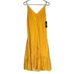 Lulus NWT  Zahria Golden Yellow Lace Button Front Midi Dress - Size Large Photo 3