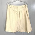 Sandro  Studio Tan Khaki Safari Classic Office Linen Blend A-line Skirt 8 Photo 2