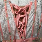 NWT Full Bloom Floral Lace Corset Wrap Mini Dress Size M White Size M Photo 11