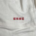 Peace Love World  Cream Oversized Sweater with Rainbow Stripes Photo 3