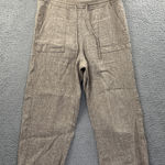 J. Jill PureJill Pull On Wide Leg Pants Linen Lagenlook Beach Boho Women Medium Brown Photo 0