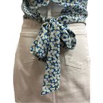 Iz Byer  Floral, Ditsy Daisies Back Tie Keyhole‎ Neck Cropped Floral Size M Photo 3