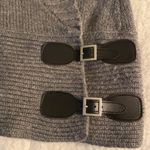 Women’s Wool Sweater with Leather Buckle Gray Size M Photo 1