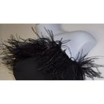 LPA Black Aurora Feather Dress Size: XL Strapless Photo 6