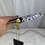 Forever 21 Black White Geometric Print Pencil Pen Case Makeup Bag Gold Zipper Pouch NWT Photo 11