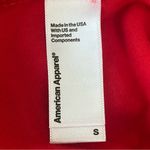 American Apparel Women’s Bodysuit Small Red Round Neck Long Sleeve Snap Closure Photo 4