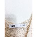 ZARA  Cream Open Knit Crochet Mini Dress Size Medium Bohemian Beach Photo 4