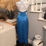 ZARA  BLUE ASYMMETRIC CUT OUT SATIN EFFECT MIDI DRESS SIZE XS Photo 6