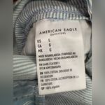 American Eagle π Outfitters Blue and White Striped Overalls Size L Photo 6