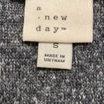 A New Day Womens Gray With Blue V Neck Open Button Front Long Sleeve Sweater Small Photo 4