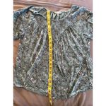 Lucky Brand Womens Green Short Sleeve Floral Knit Baby Doll Top Size Small Photo 7