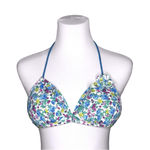 Abercrombie & Fitch  Blue Floral Ruffle Push Up Bikini Swim Top MEDIUM Poolcore‎ Photo 0