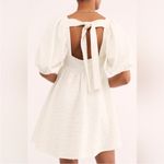 Free People  violet puff sleeve tie back mini dress white sz S Photo 2