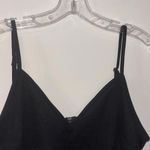 Black Spaghetti Strap Crop Top Boa Fur Trim Holiday Party Club Festival Size M Photo 1