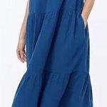 J.Crew NWT Ruffle Strap Gauze Tiered Maxi Dress Teal Blue Size XXL NEW Relaxed Photo 0
